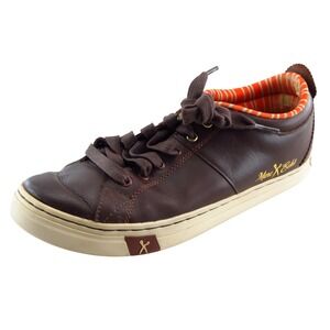 Marc Ecko Fashion Sneakers Brown Leather Men Shoes Size 8 Medium